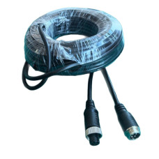 15-meter camera M12 aviation head male-to-female extension cable, 4-core shielded vehicle monitoring DVR video connection cable